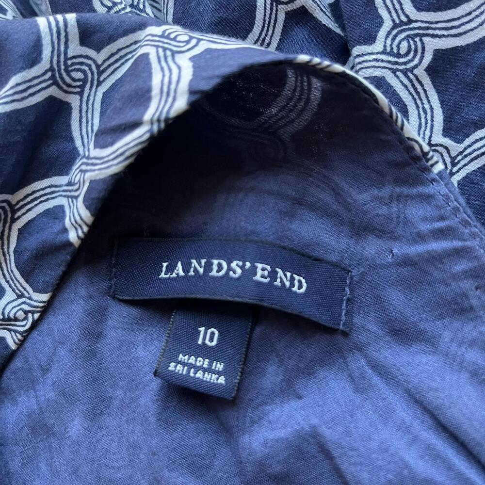 Lands End Navy Blue / White Patterned Dress - Picture 7 of 7
